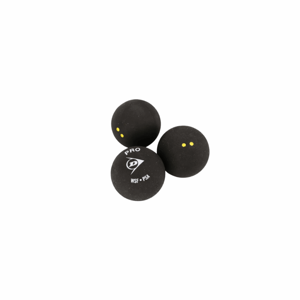 Balle Squash 2 points jaune Dunlop - Lot de 3