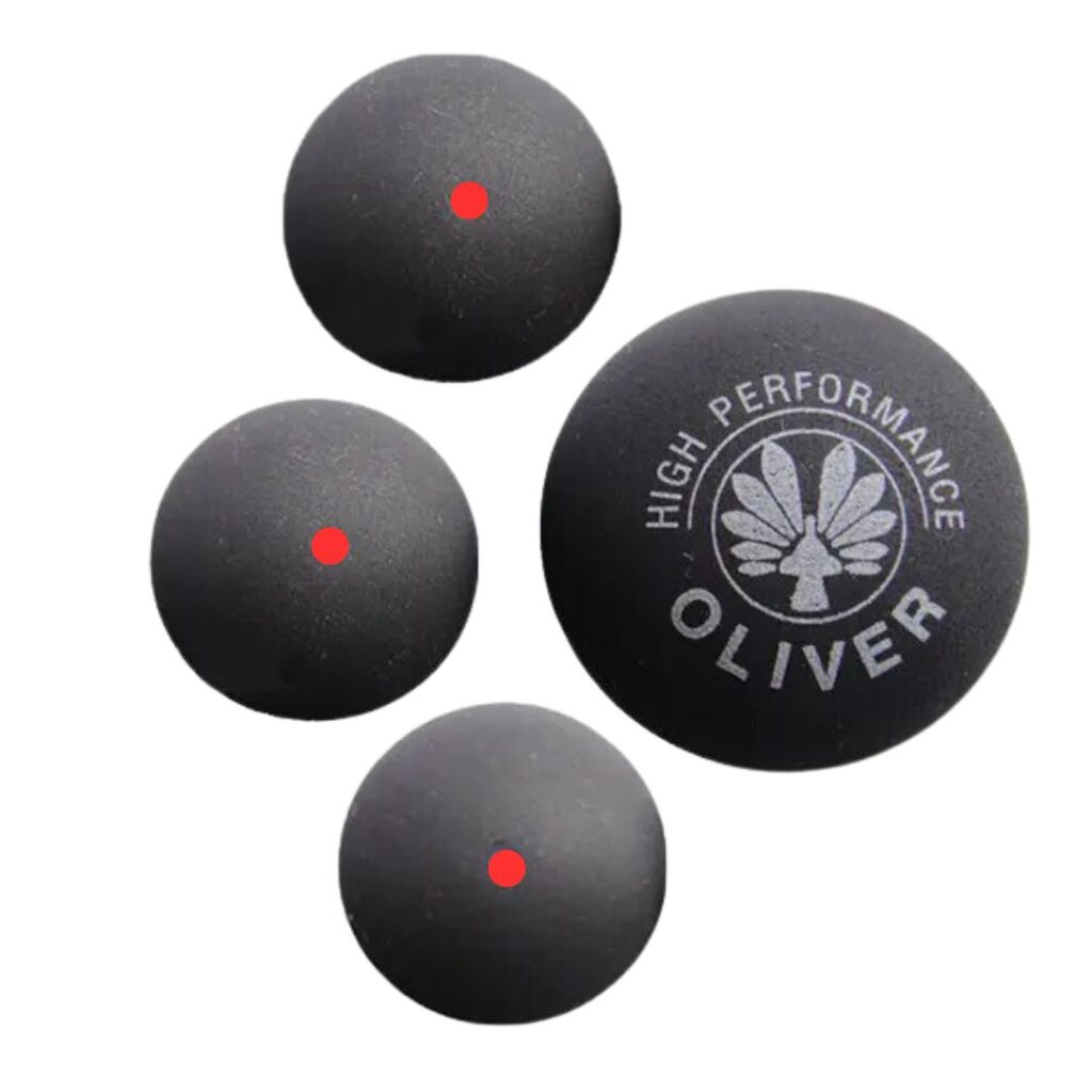 Lot 3 balles Squash 1 point Rouge Oliver