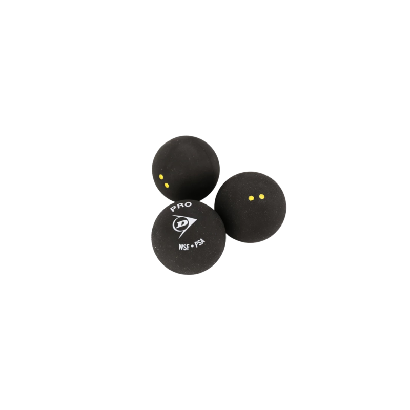 Balle 2 points Jaunes Dunlop Lot de 3 Balle Squash 2 points jaune Dunlop - Lot de 3