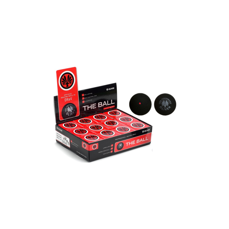 Boite de Balle 1 point rouge Oliver Balle Squash 1 point rouge Oliver - Boite de 12
